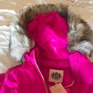 Juicy Couture faux fur hood puffer jacket